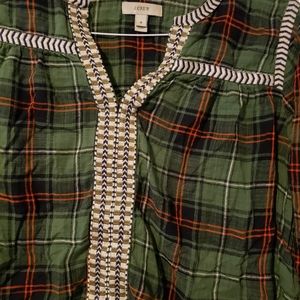 j crew women's plaid blouse size 6